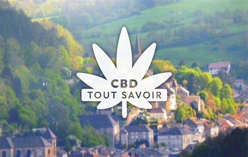 Village à Chilly-sur-Salins avec feuille Cannabis CBD