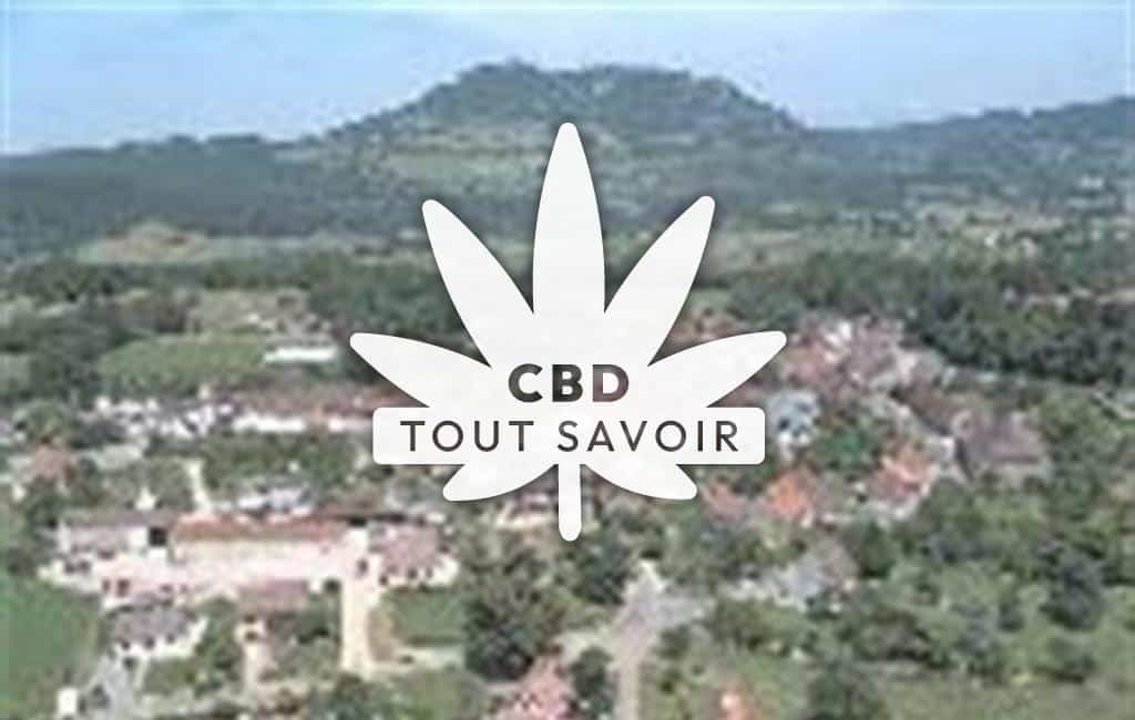 Village à Aiglepierre avec feuille Cannabis CBD
