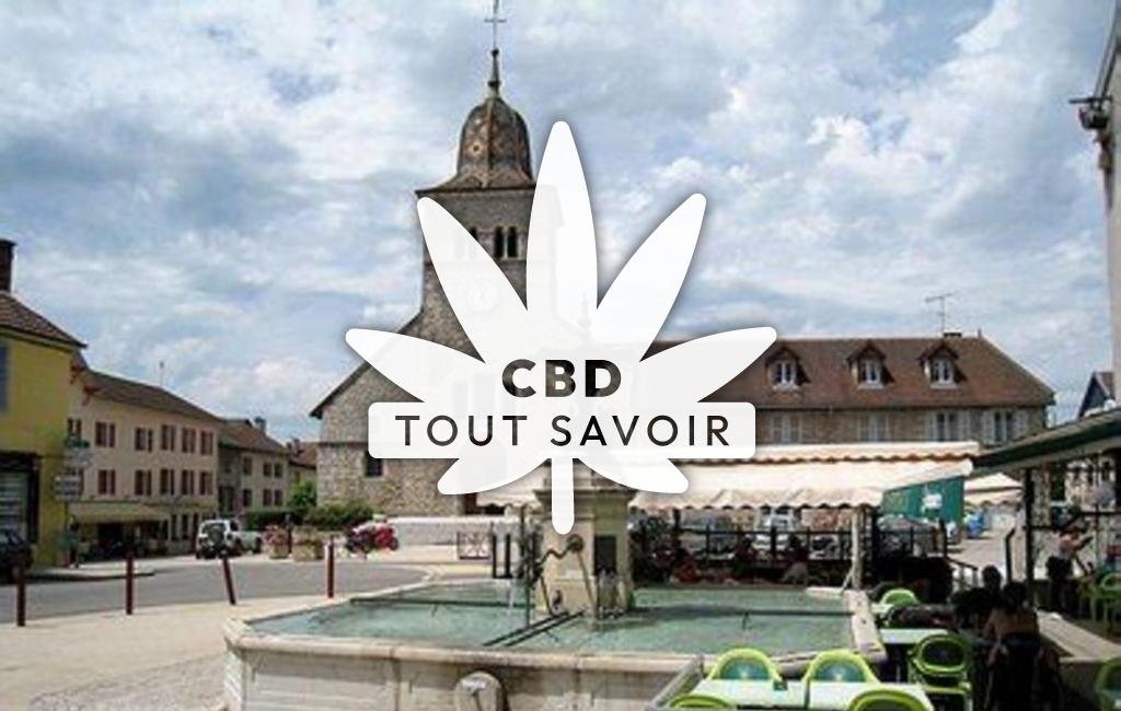 Village à Charezier avec feuille Cannabis CBD