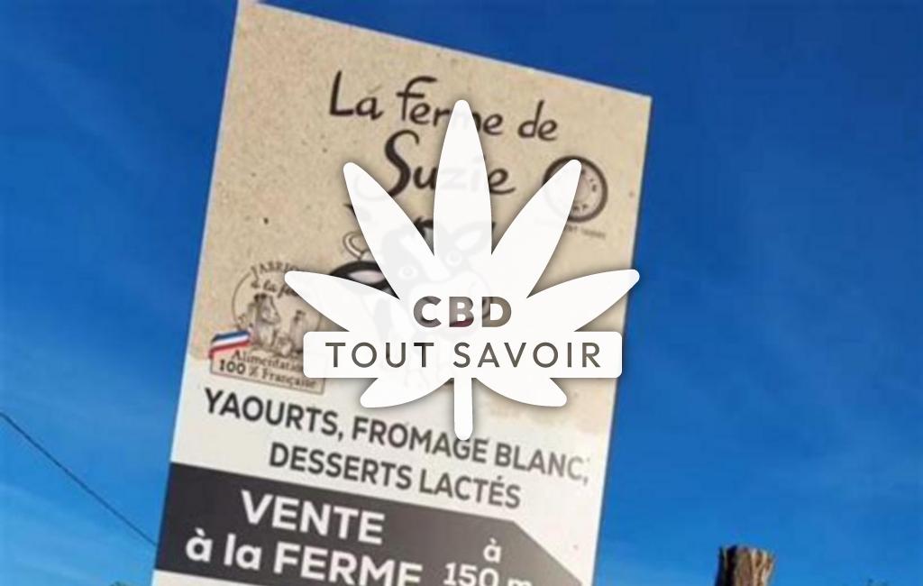 Village à Cosges avec feuille Cannabis CBD