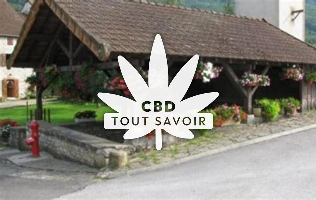 Village à Beaufort-Orbagna avec feuille Cannabis CBD