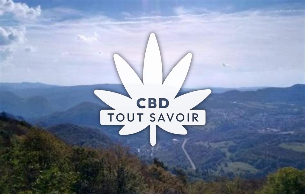 Village à Avignon-les-Saint-Claude avec feuille Cannabis CBD