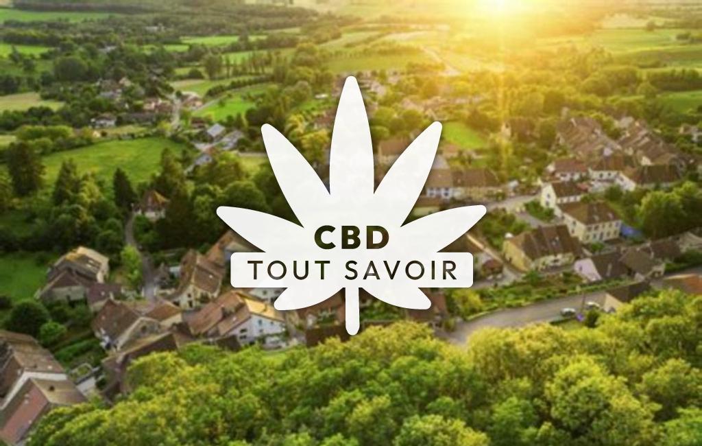 Village à Chaumergy avec feuille Cannabis CBD