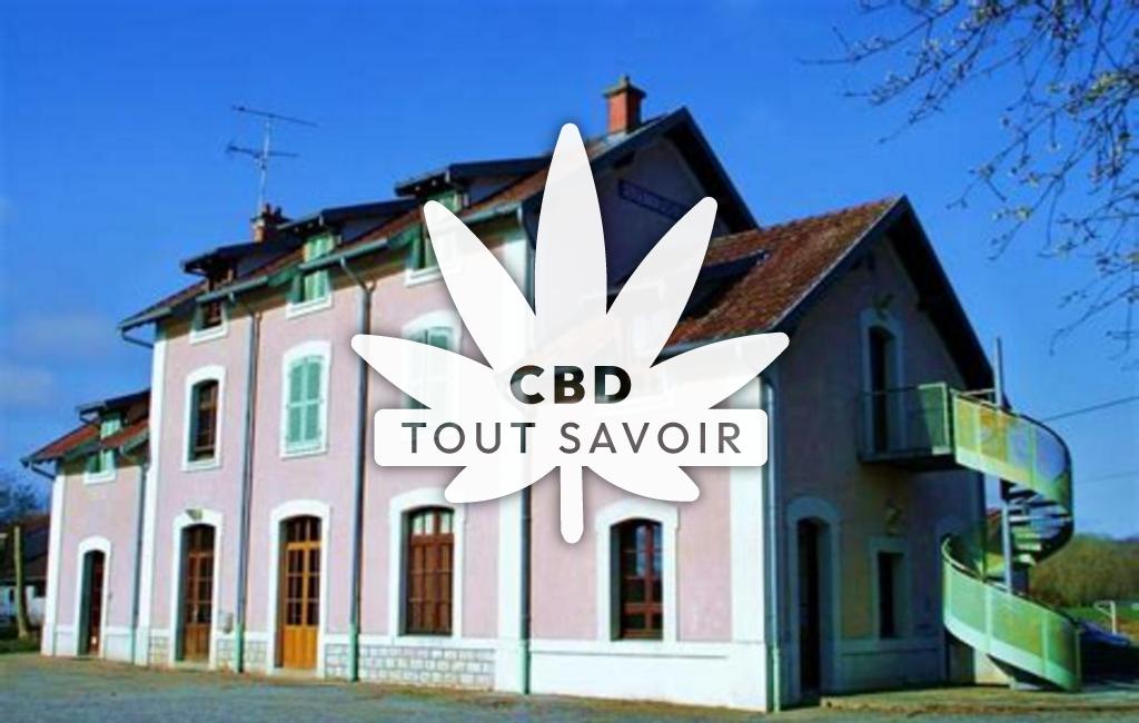 Village à Les-Deux-Fays avec feuille Cannabis CBD