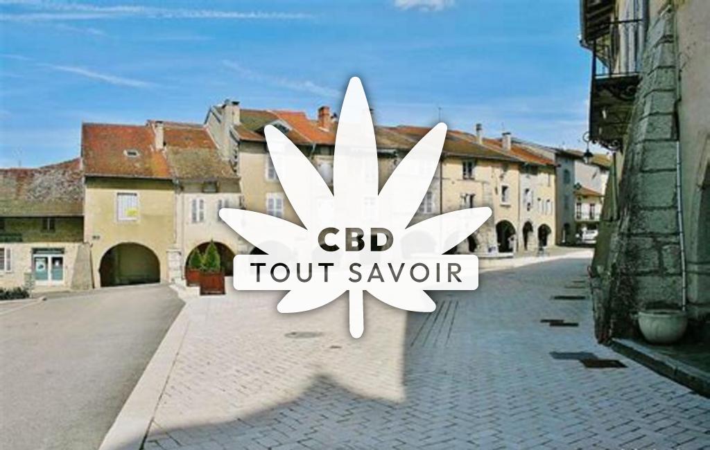 Village à Arinthod avec feuille Cannabis CBD