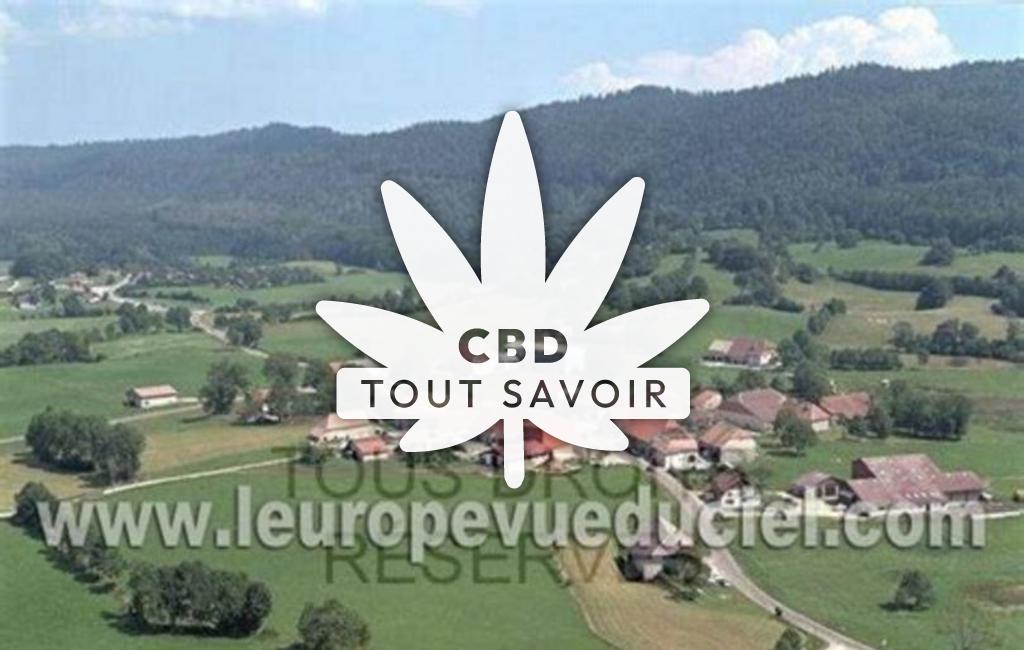 Village à Cerniebaud avec feuille Cannabis CBD