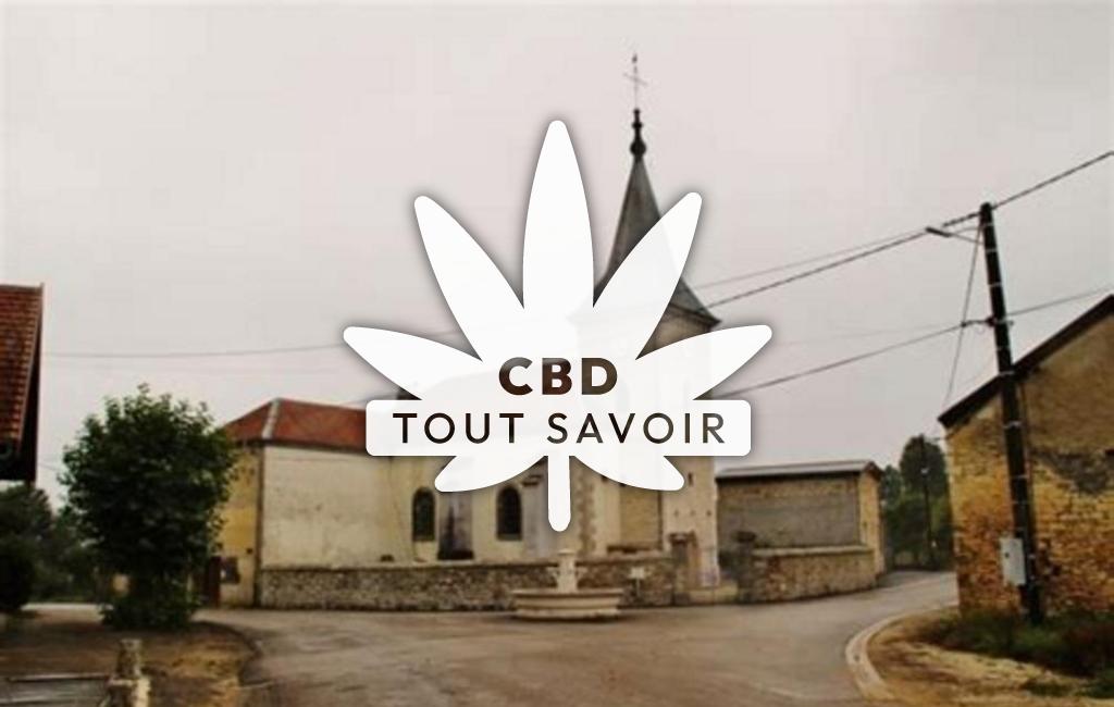 Village à Charency avec feuille Cannabis CBD