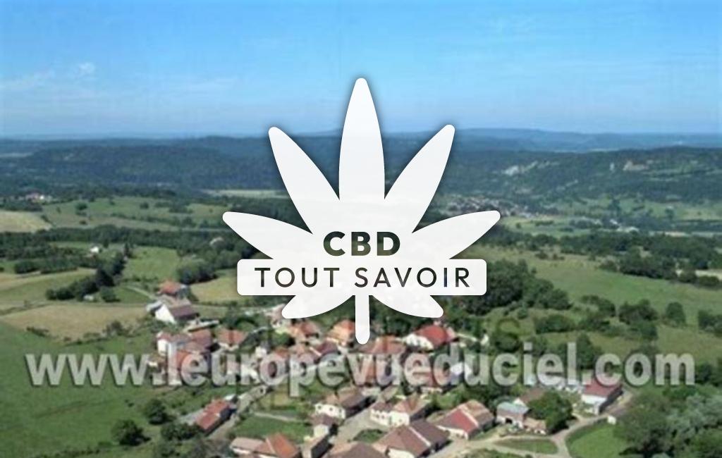 Village à Gillois avec feuille Cannabis CBD