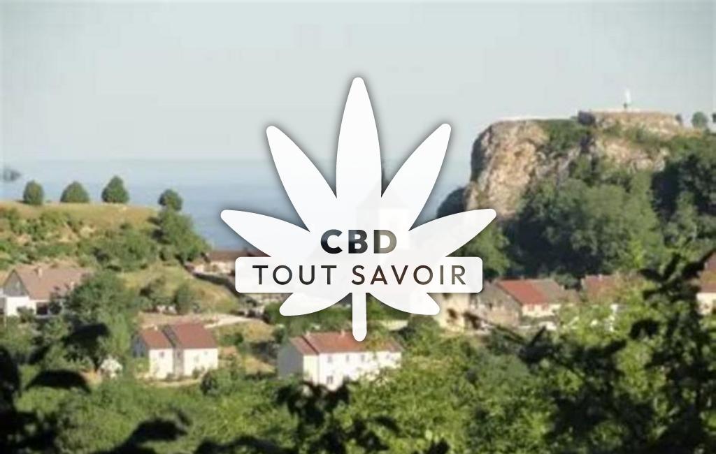 Village à La-Chailleuse avec feuille Cannabis CBD