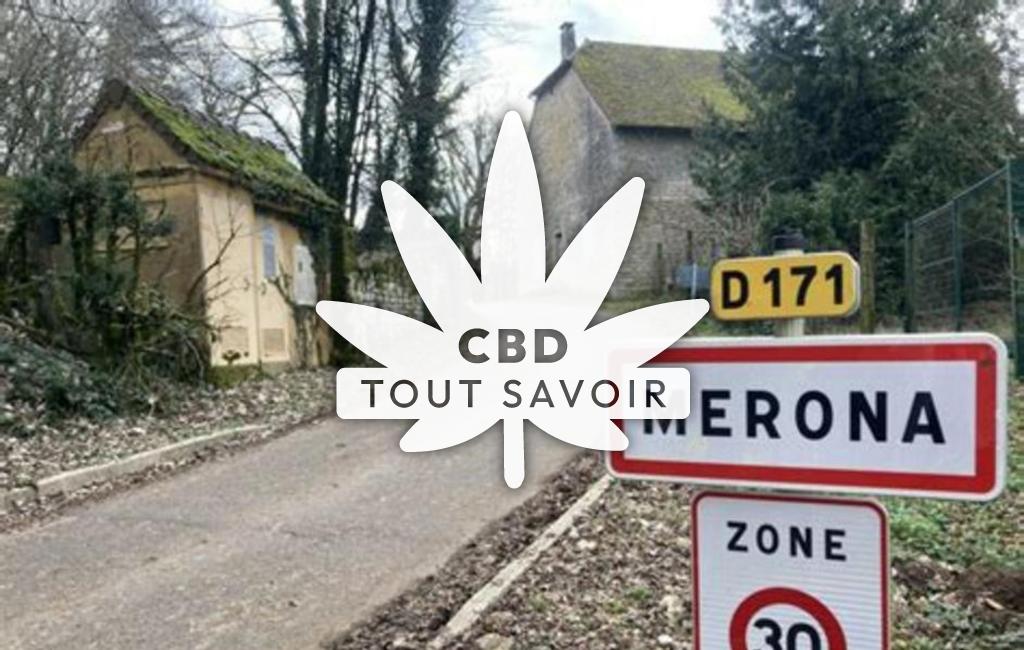 Village à Merona avec feuille Cannabis CBD