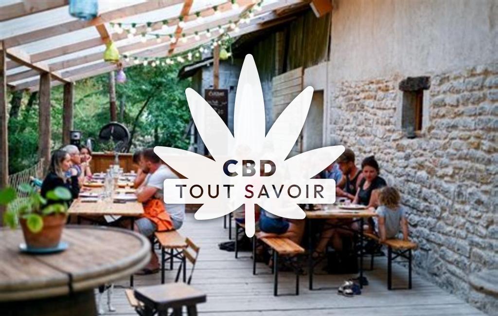 Village à Montlainsia avec feuille Cannabis CBD
