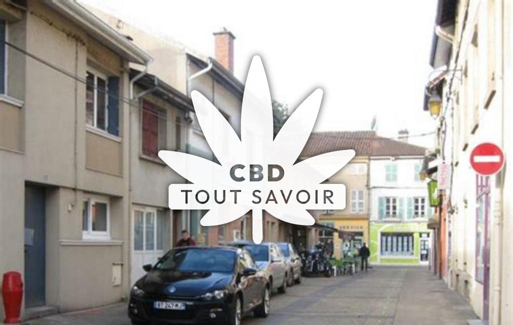 Village à Montrevel avec feuille Cannabis CBD