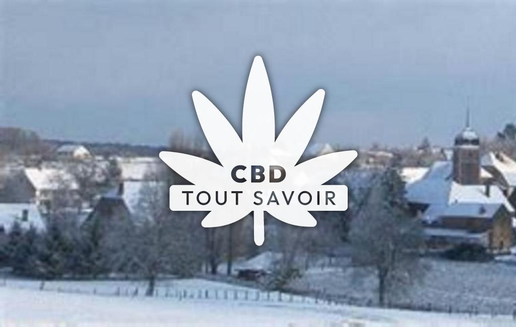 Village à Louvatange avec feuille Cannabis CBD