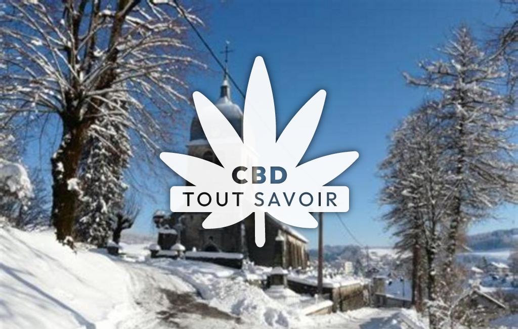 Village à Foncine-le-Haut avec feuille Cannabis CBD