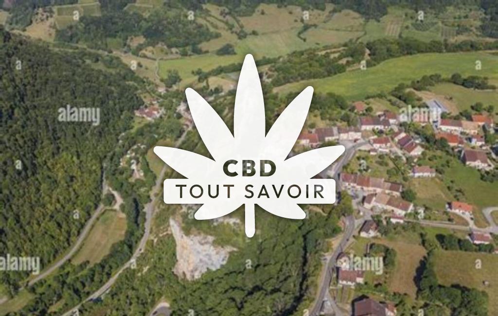 Village à Hauteroche avec feuille Cannabis CBD