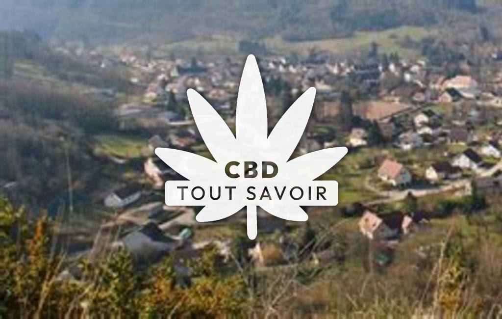 Village à Macornay avec feuille Cannabis CBD