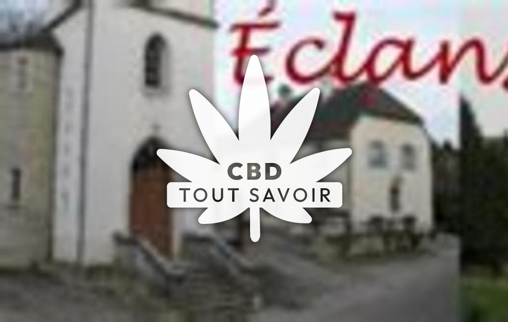 Village à Eclans-Nenon avec feuille Cannabis CBD