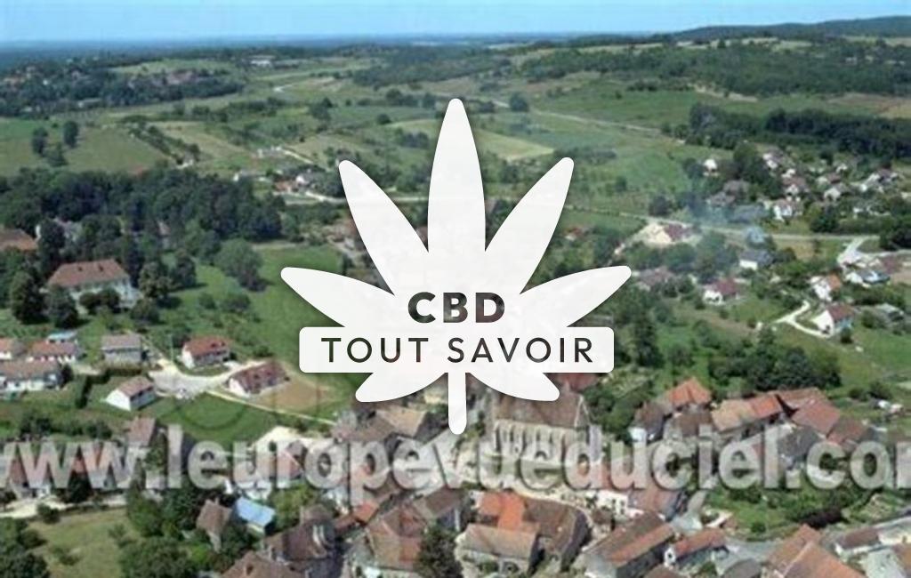 Village à Jouhe avec feuille Cannabis CBD