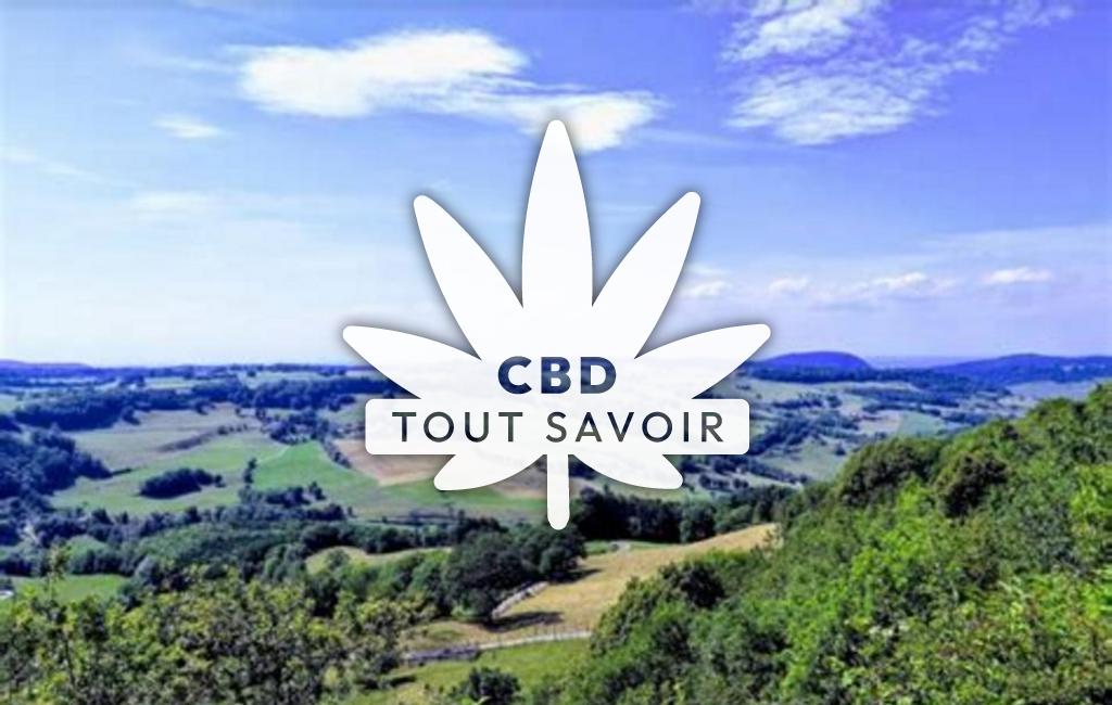 Village à Aresches avec feuille Cannabis CBD