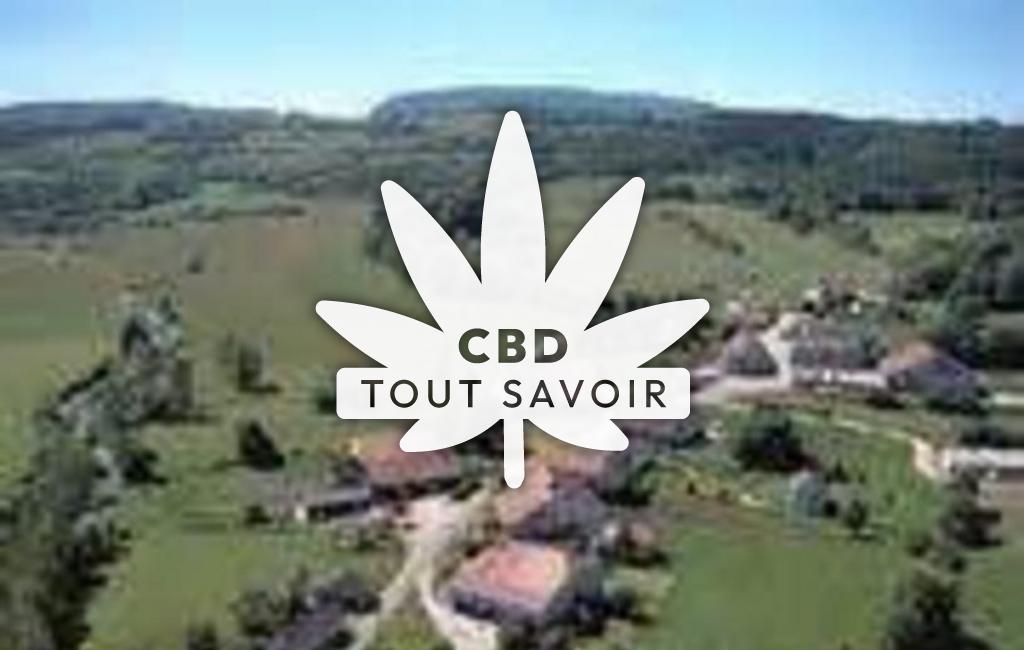 Village à Dournon avec feuille Cannabis CBD