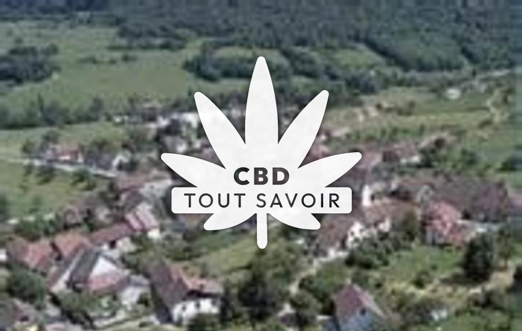 Village à Marnoz avec feuille Cannabis CBD