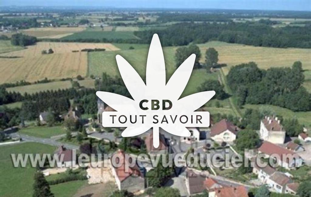 Village à Asnans-Beauvoisin avec feuille Cannabis CBD