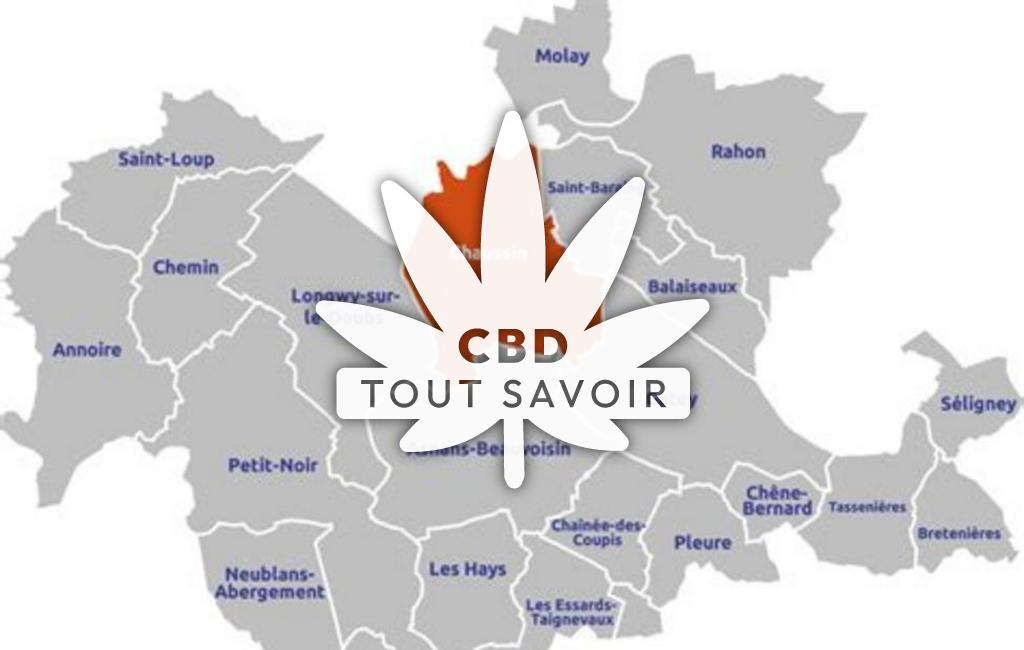 Village à Chaussin avec feuille Cannabis CBD