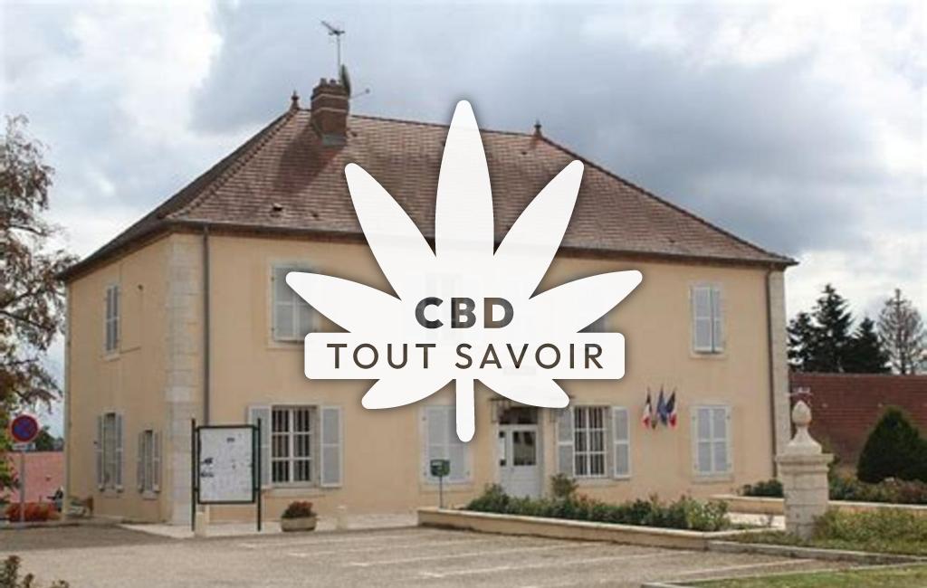 Village à Les-Essards-Taignevaux avec feuille Cannabis CBD