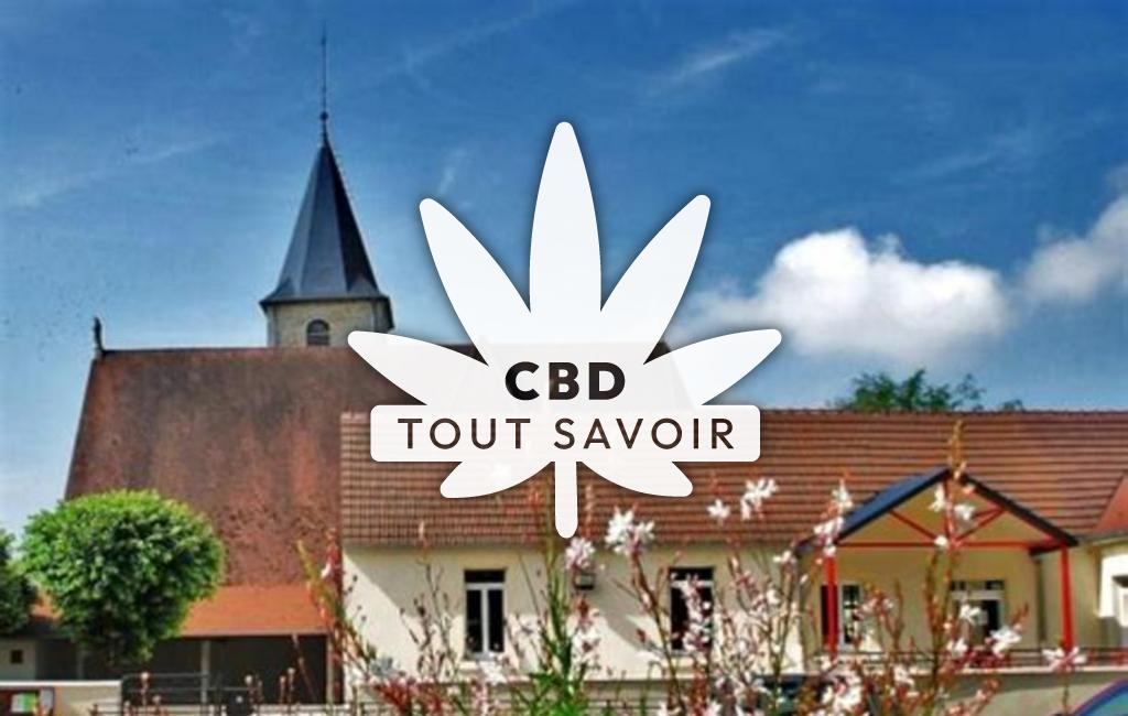 Village à Longwy-sur-le-Doubs avec feuille Cannabis CBD
