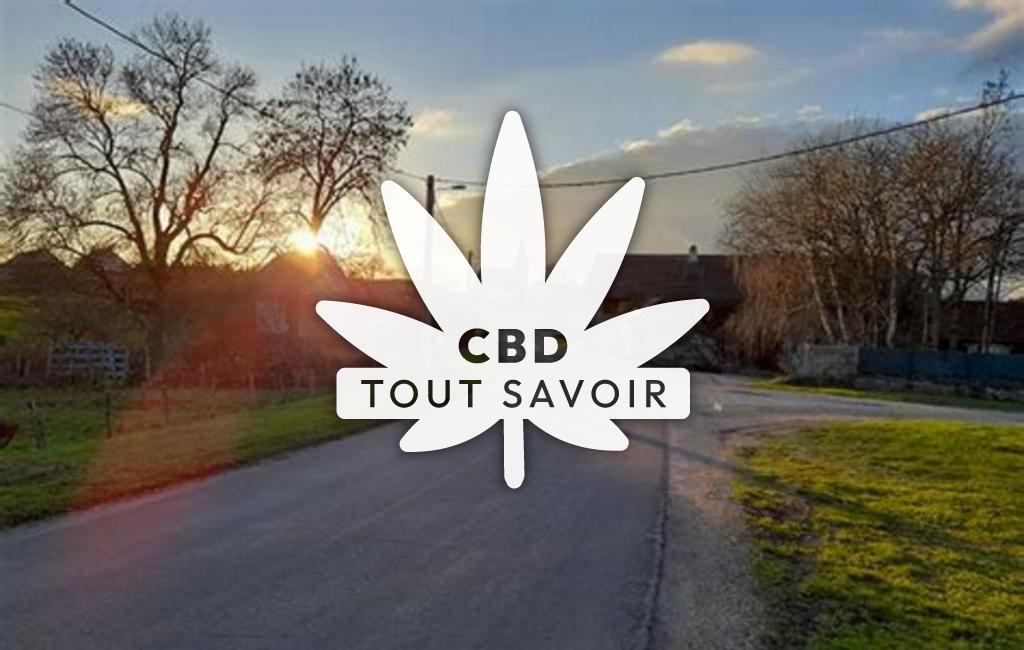 Village à Saint-Baraing avec feuille Cannabis CBD