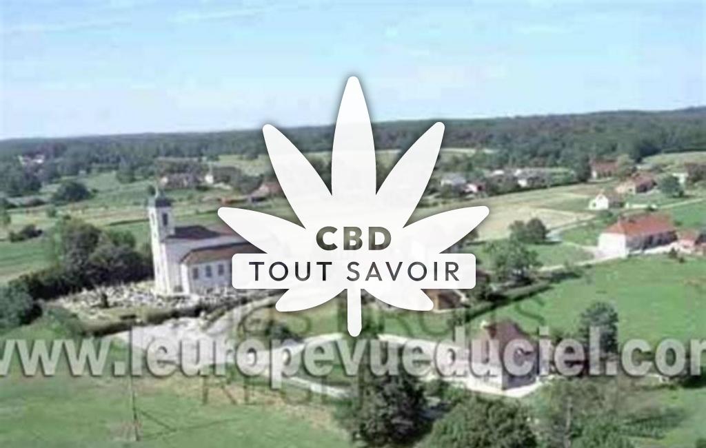Village à Villers-Robert avec feuille Cannabis CBD