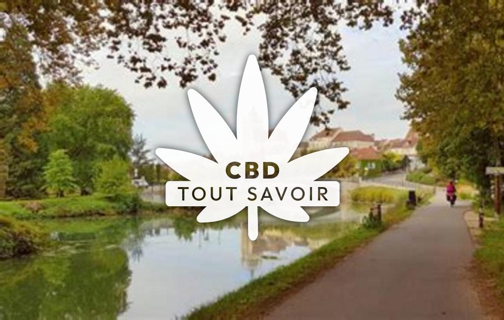 Village à La-Frasnee avec feuille Cannabis CBD