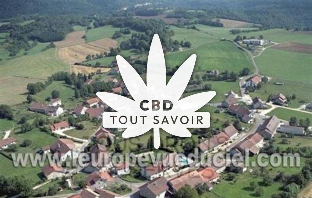 Village à Thoiria avec feuille Cannabis CBD