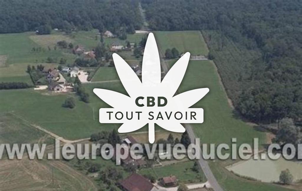 Village à Fontainebrux avec feuille Cannabis CBD