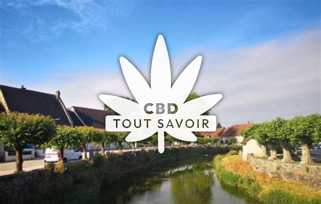 Village à Ruffey-sur-Seille avec feuille Cannabis CBD