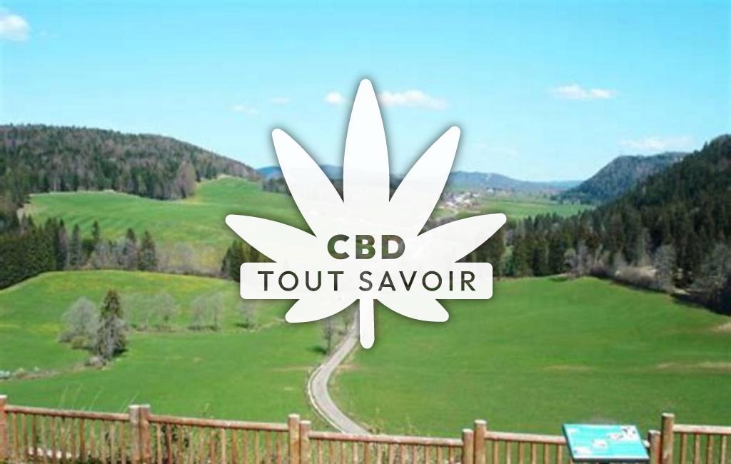 Village à Entre-Deux-Monts avec feuille Cannabis CBD