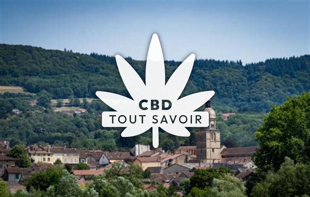 Village à Saint-Amour avec feuille Cannabis CBD