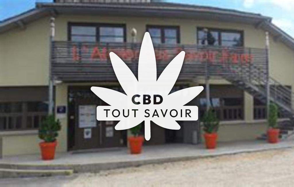 Village à Ravilloles avec feuille Cannabis CBD