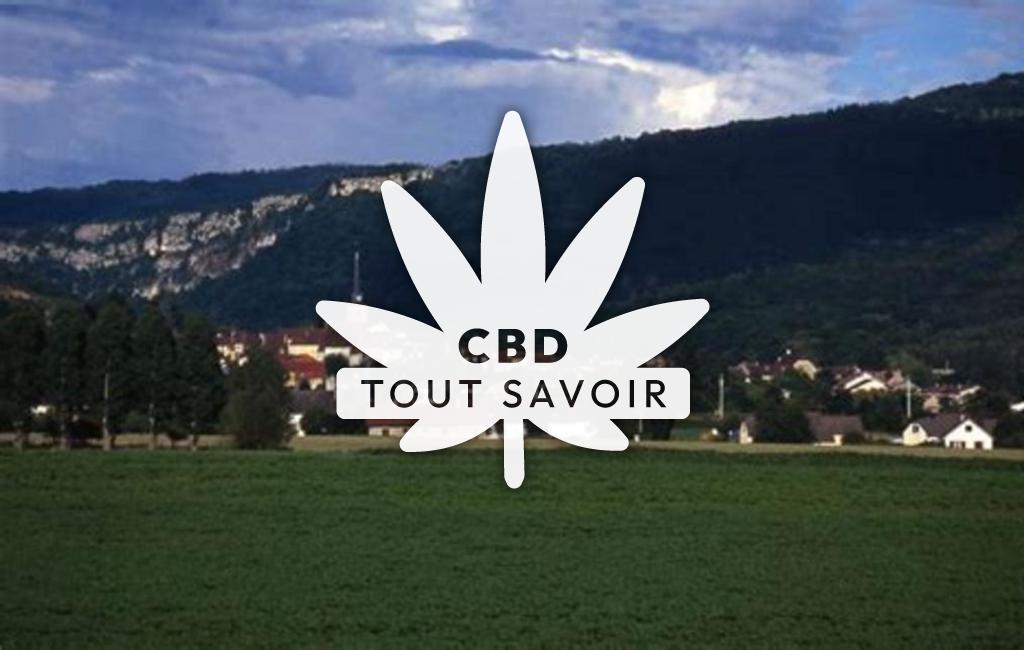 Village à Cousance avec feuille Cannabis CBD