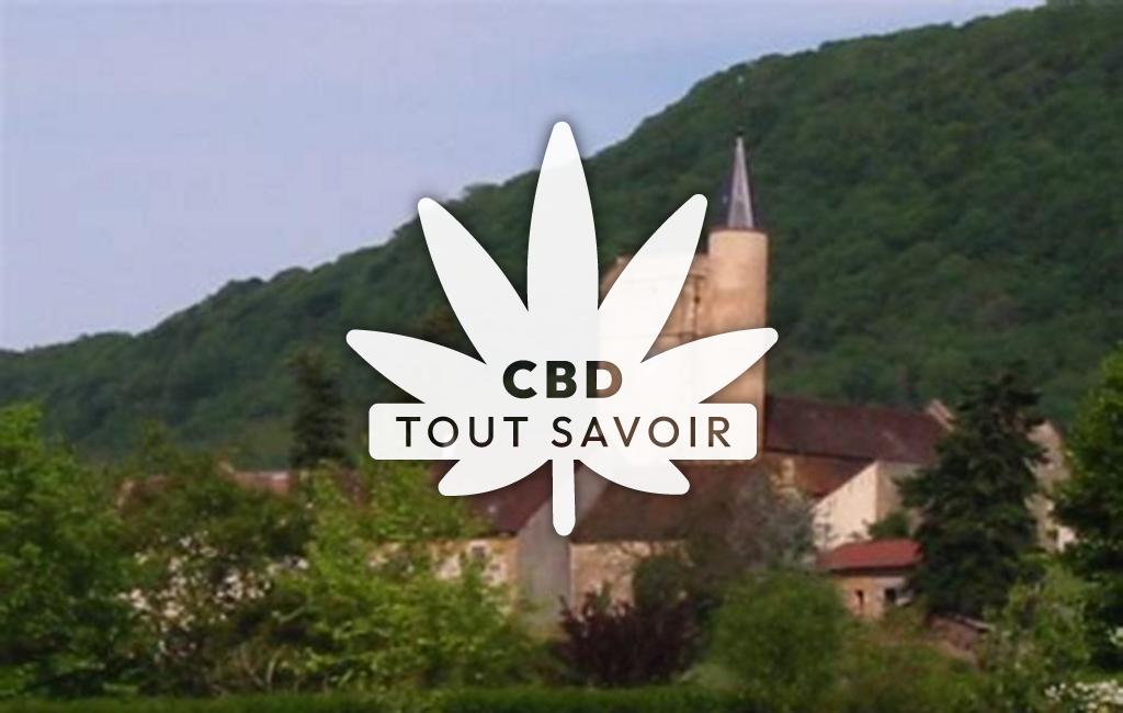 Village à Maynal avec feuille Cannabis CBD