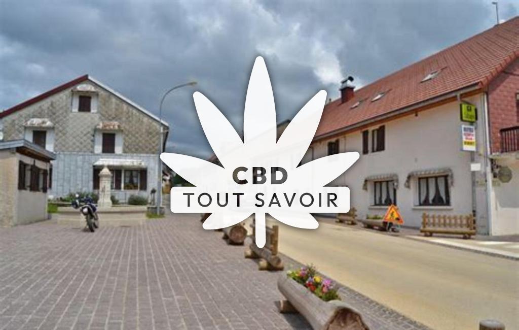 Village à Coiserette avec feuille Cannabis CBD