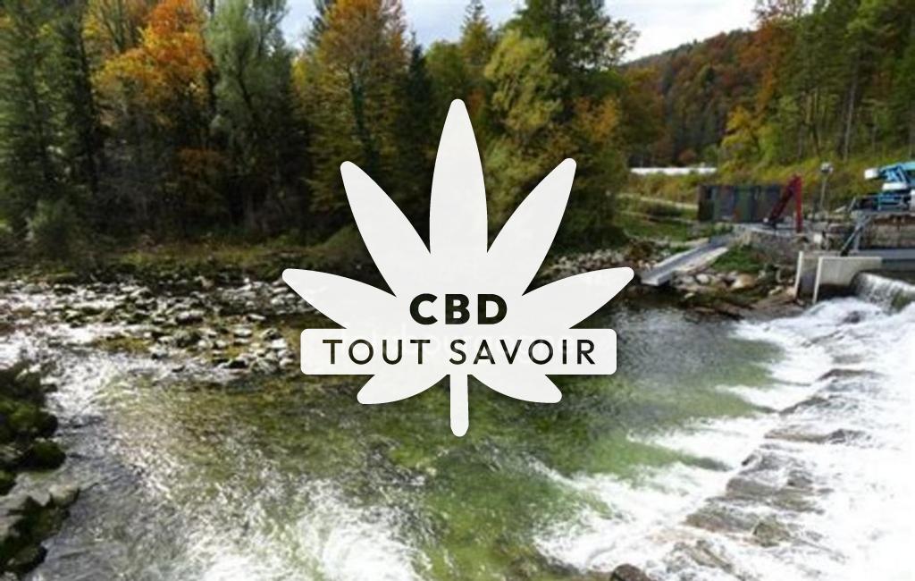 Village à La-Rixouse avec feuille Cannabis CBD