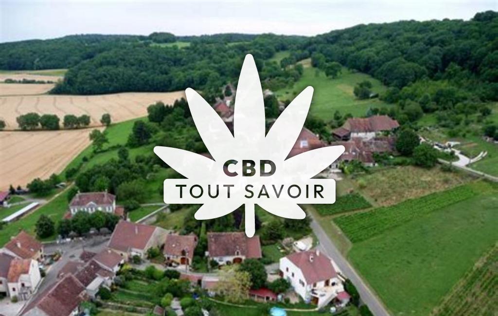Village à Menetru-le-Vignoble avec feuille Cannabis CBD