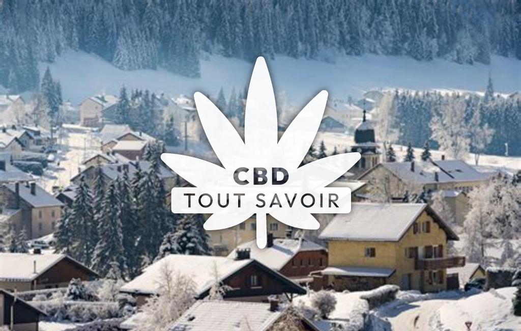 Village à Bois-D'Amont avec feuille Cannabis CBD