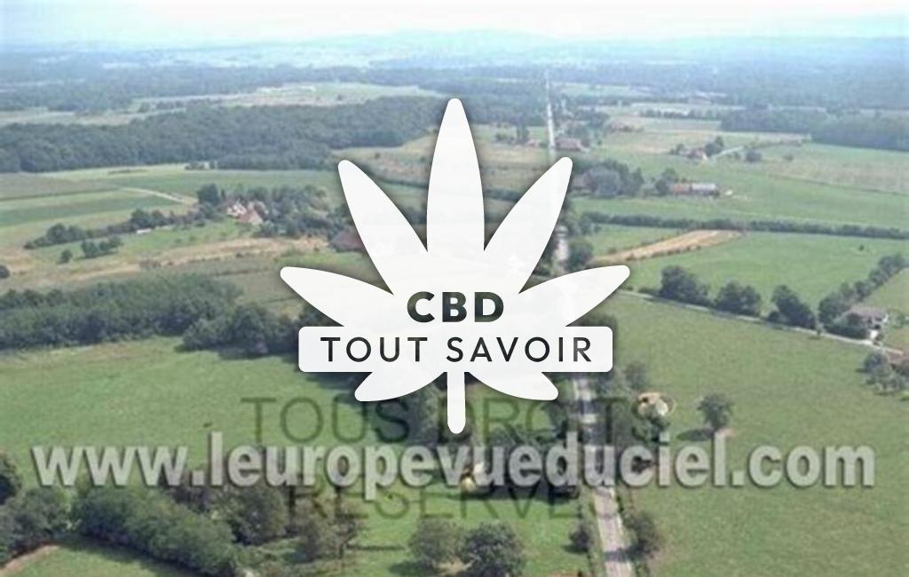 Village à La-Chaux-en-Bresse avec feuille Cannabis CBD
