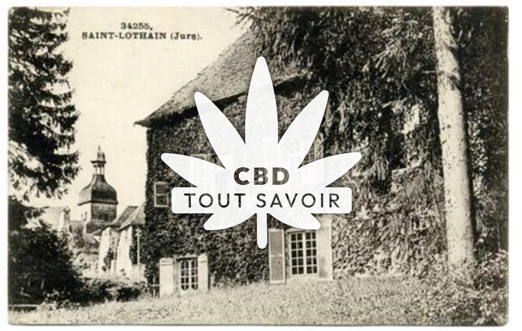 Village à Saint-Lothain avec feuille Cannabis CBD