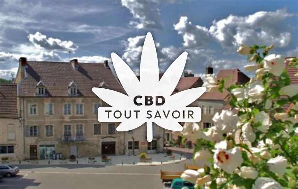 Village à Sellieres avec feuille Cannabis CBD