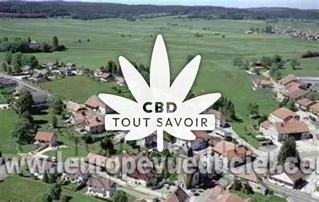 Village à Censeau avec feuille Cannabis CBD