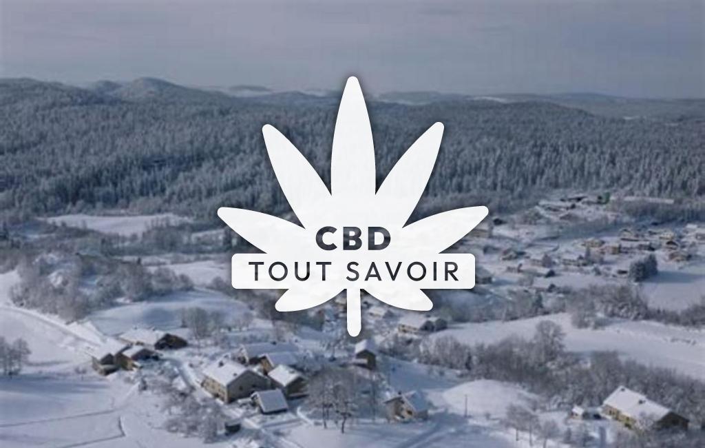 Village à Les-Crozets avec feuille Cannabis CBD