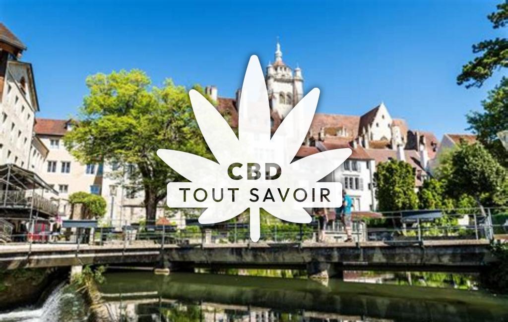 Village à Meussia avec feuille Cannabis CBD